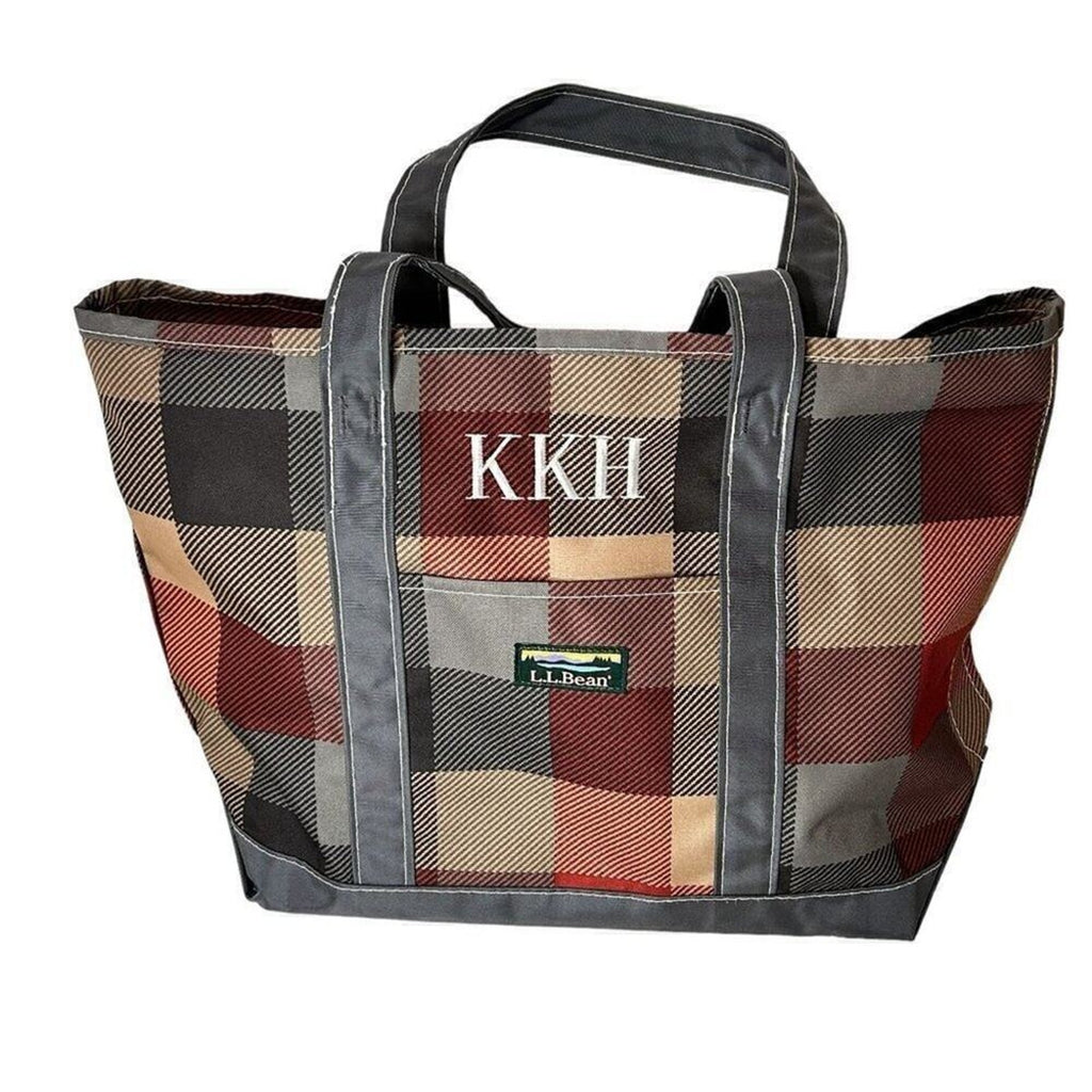 L.L. Bean Everyday Lightweight Tote Bag Plaid Maine School Workout Books Work