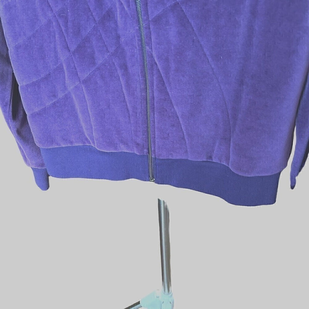 C.B. Casual Purple Women's Jacket Velvet Pattern Front, Size PM - #1132