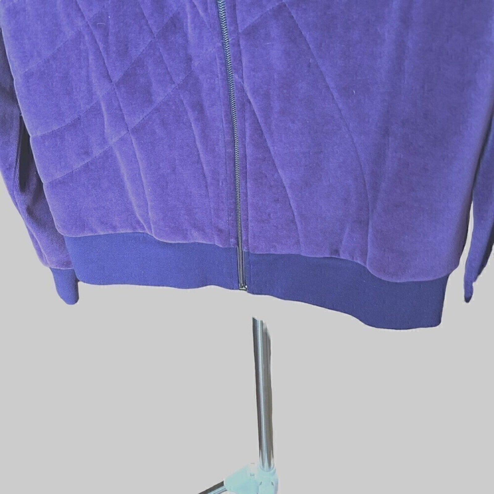 C.B. Casual Purple Women's Jacket Velvet Pattern Front, Size PM - #1132