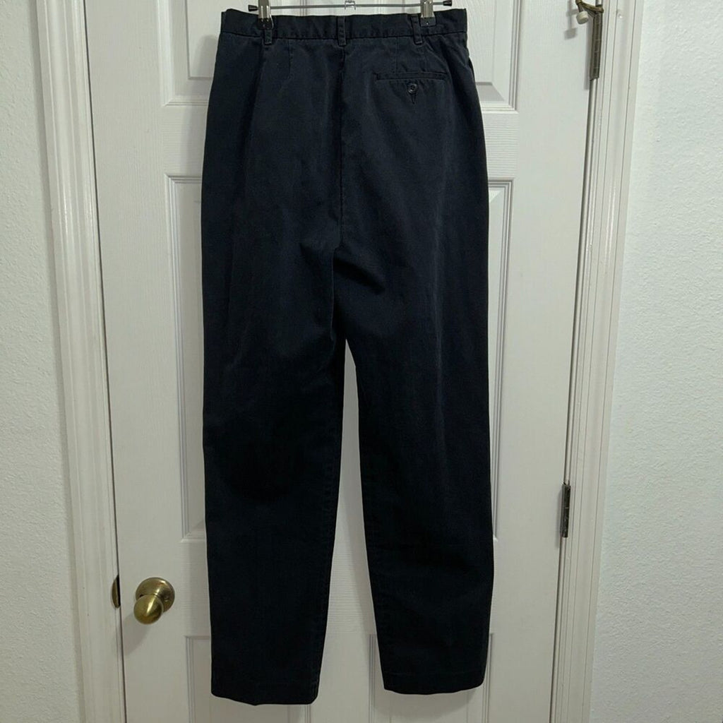 Land's End Women's Pants Straight Wide Leg Size 28 (8T) Navy Blue Casual