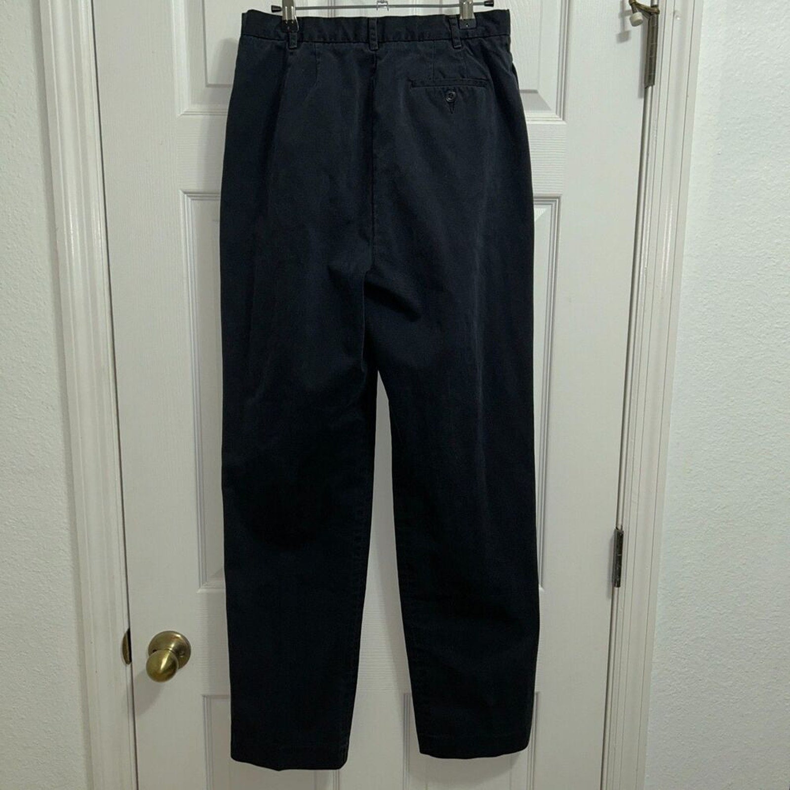 Land's End Women's Pants Straight Wide Leg Size 28 (8T) Navy Blue Casual