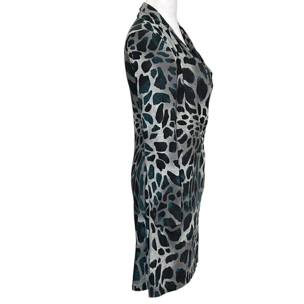 118 by Walter Baker Women’s Dress – Size Medium, Black & Grey Animal Print, Soft Flowing Fabric