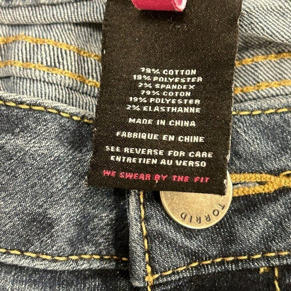 Torrid Womens Denim Jeans Sz. 16 Flair Leg Med. Wash Blue Stretchy #1397
