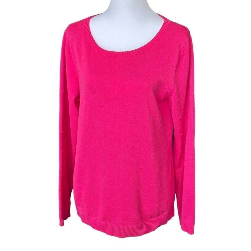 Talbots Women's Sweater, Size M, Pink Rose Bud Barbiecore, Barbie Fan #1289