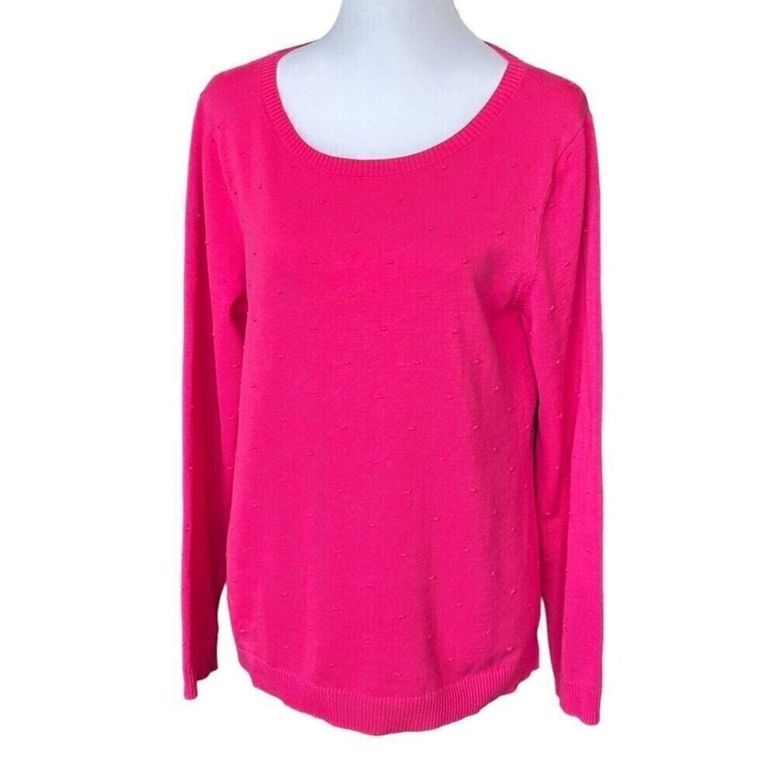 Talbots Women's Sweater, Size M, Pink Rose Bud Barbiecore, Barbie Fan #1289