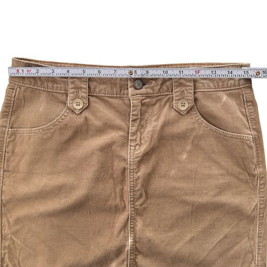 Old Navy Women's Classic Flannel Corcory Skirt Size 4 Tan 4 Pockets See Photos