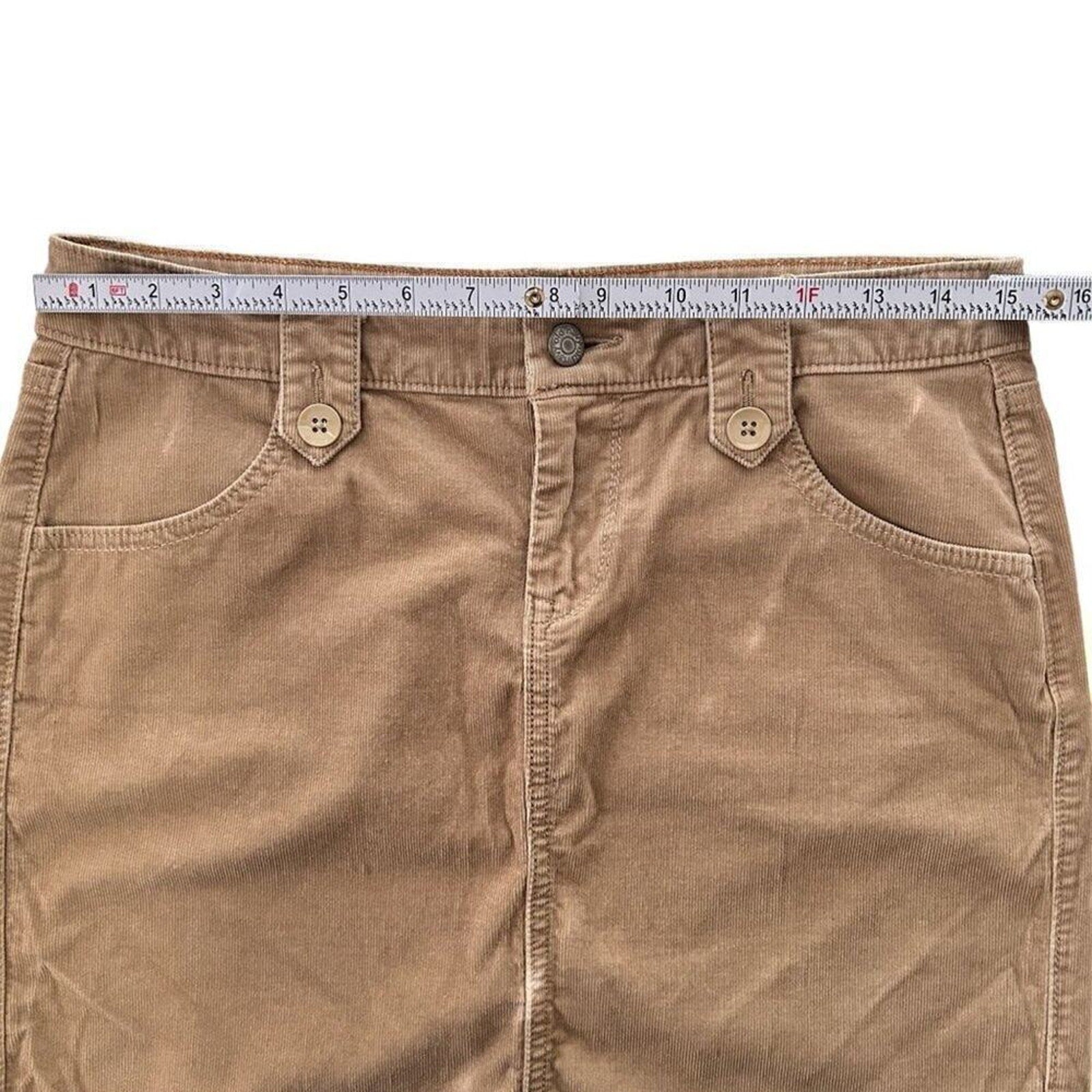 Old Navy Women's Classic Flannel Corcory Skirt Size 4 Tan 4 Pockets See Photos