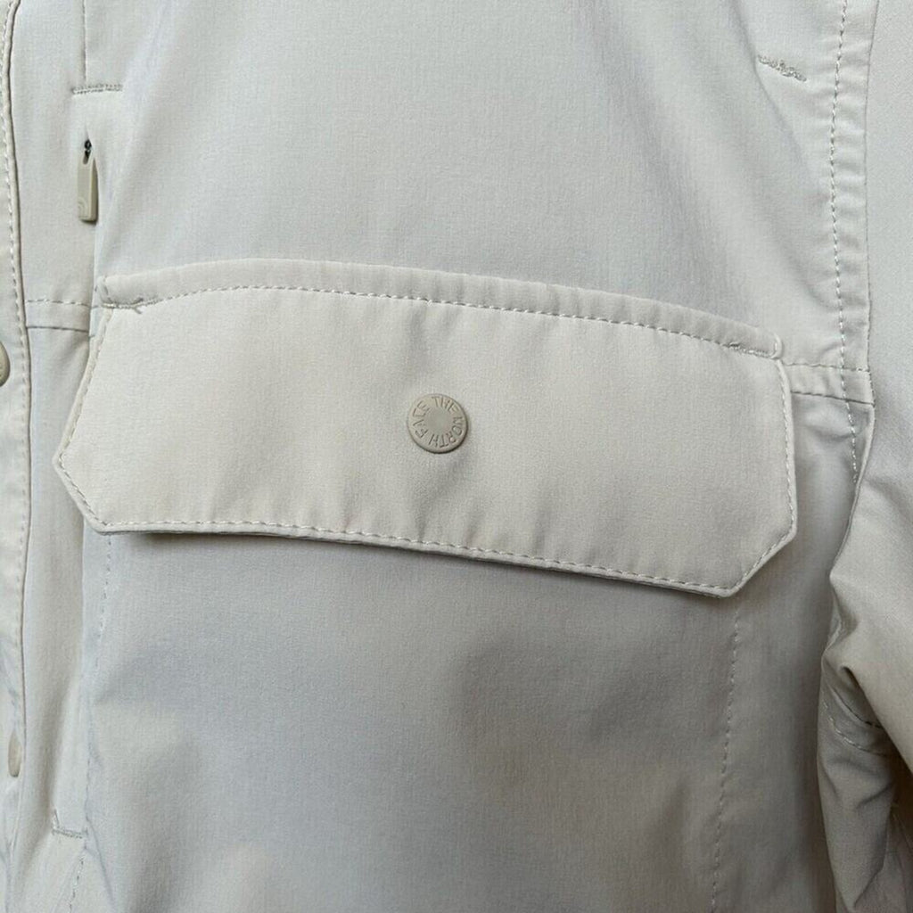 Men's The North Face Sniktau Short Sleeve Sun Shirt Vented Beige Size (S) #1140