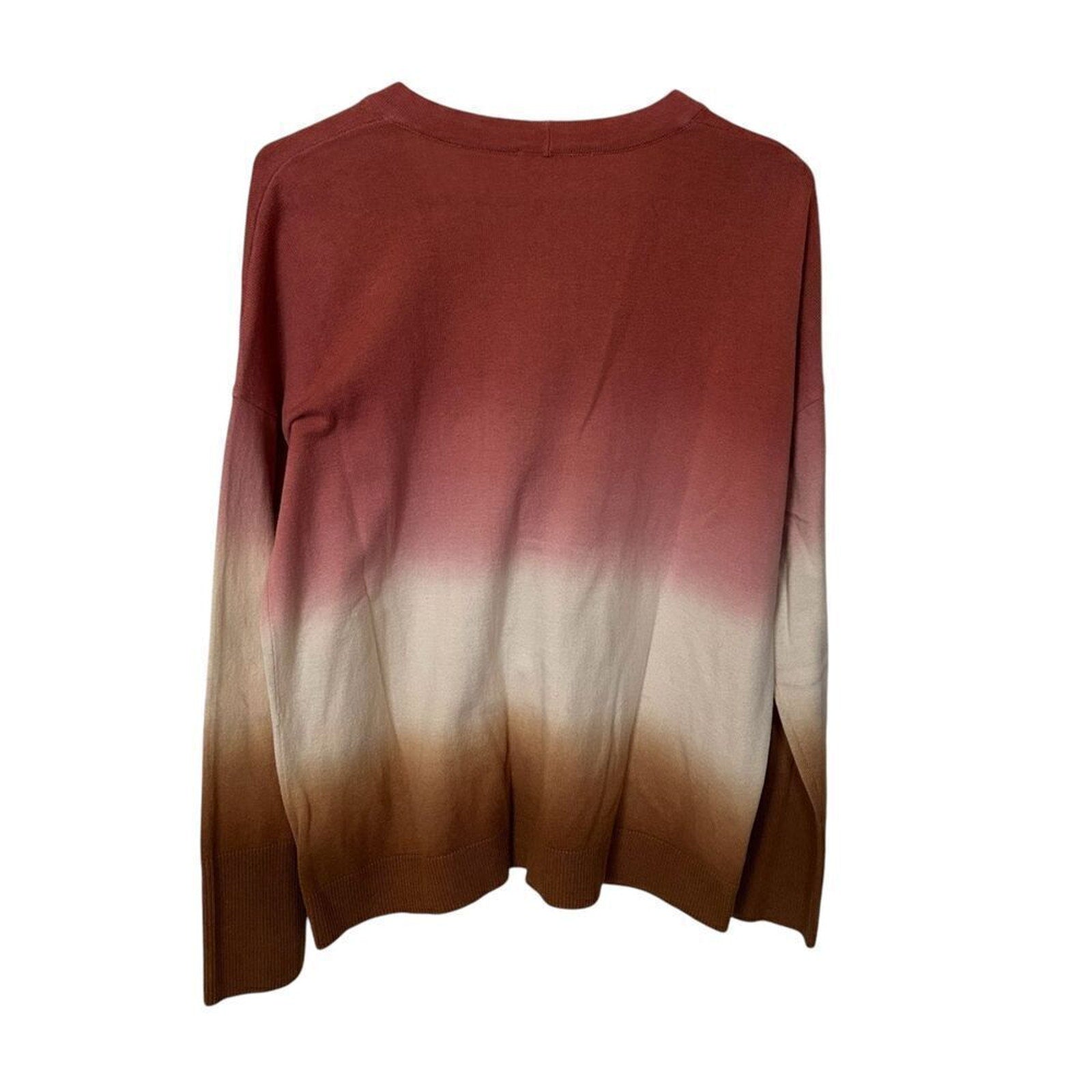 J.Jill Women's Dip Dyed Sunset Ombre Button Up Cardigan Sweater Size M #C1622