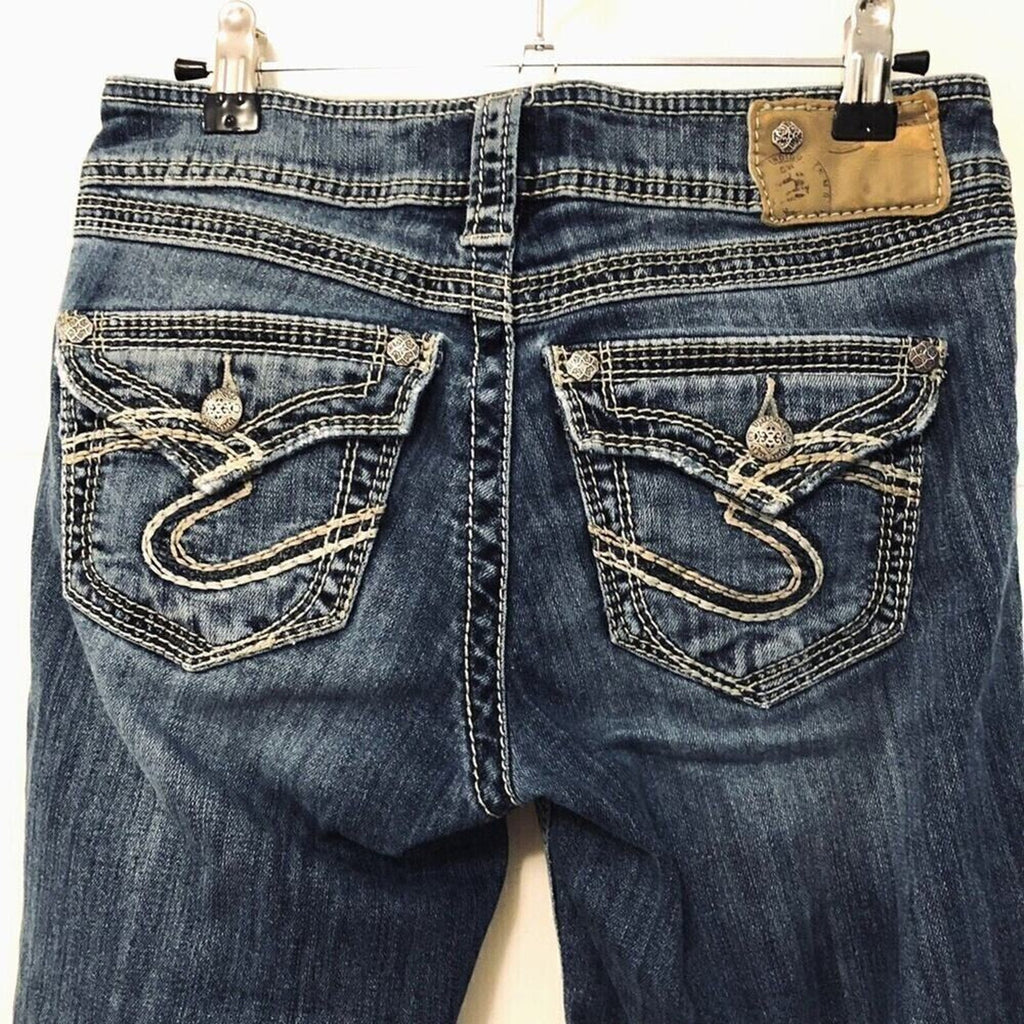 Silver Jeans 26 x 31 Suki Flap 17 Boot Bootcut Rhinestones Bling Woman’s Western