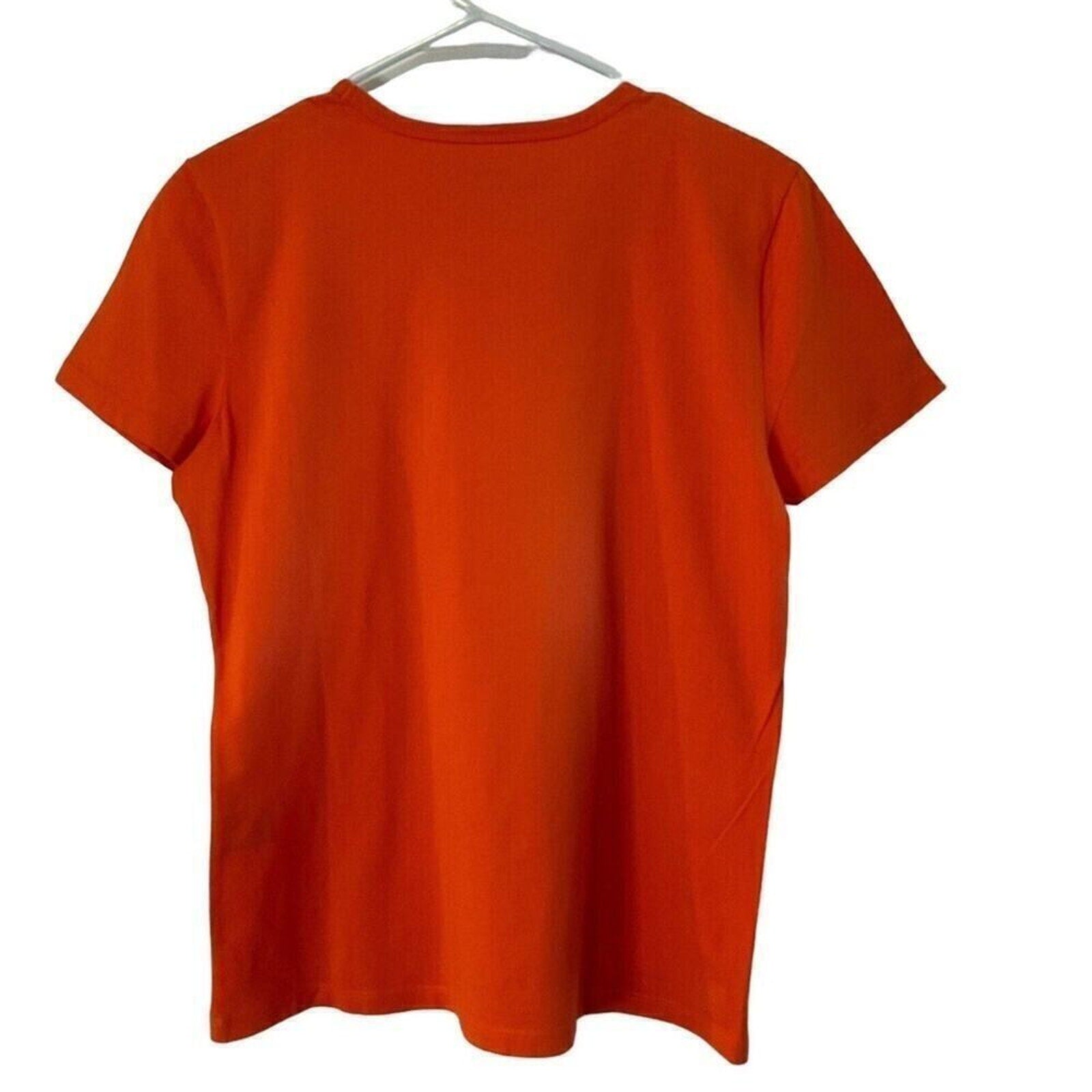 Lauren - Ralph Lauren Women's Embroidered L-RL Crest, Sz. M Orange T-Shirt #1104