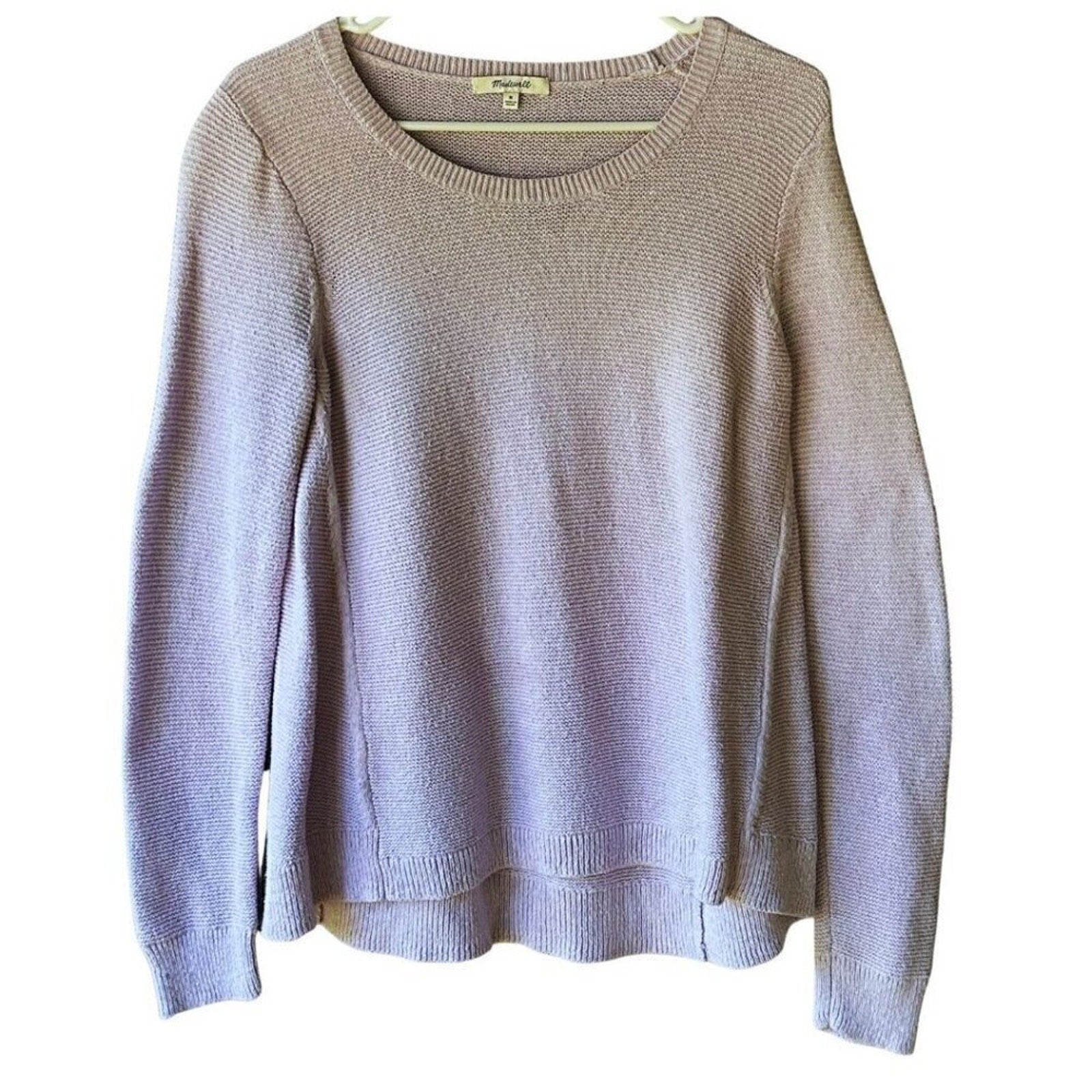 Madewell Women's Size M, Sweater Purple Knit Crew Relaxed Boxy Lg Sleeve #H005