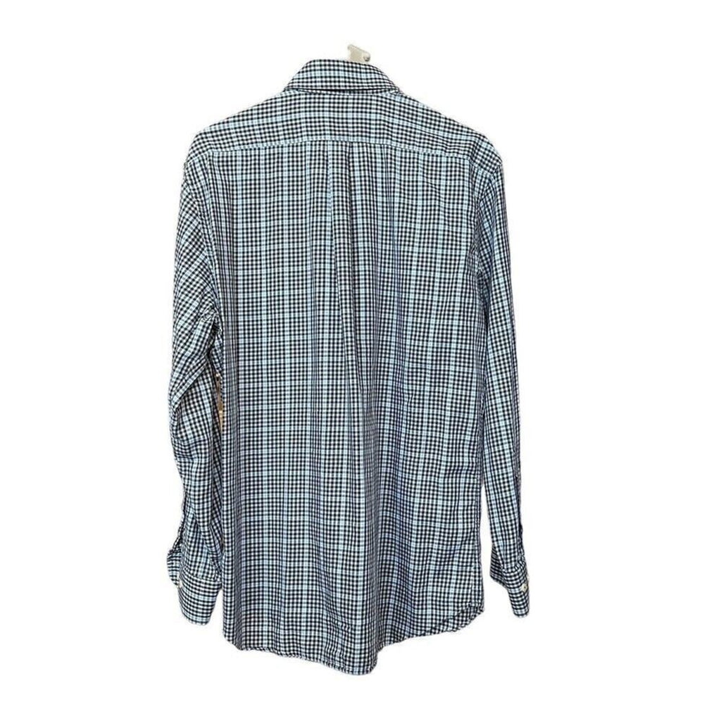 PETER MILLAR Mens (LG.) Button Down Shirt, Long Sleeve, Plaid Blue, Cotton #1145