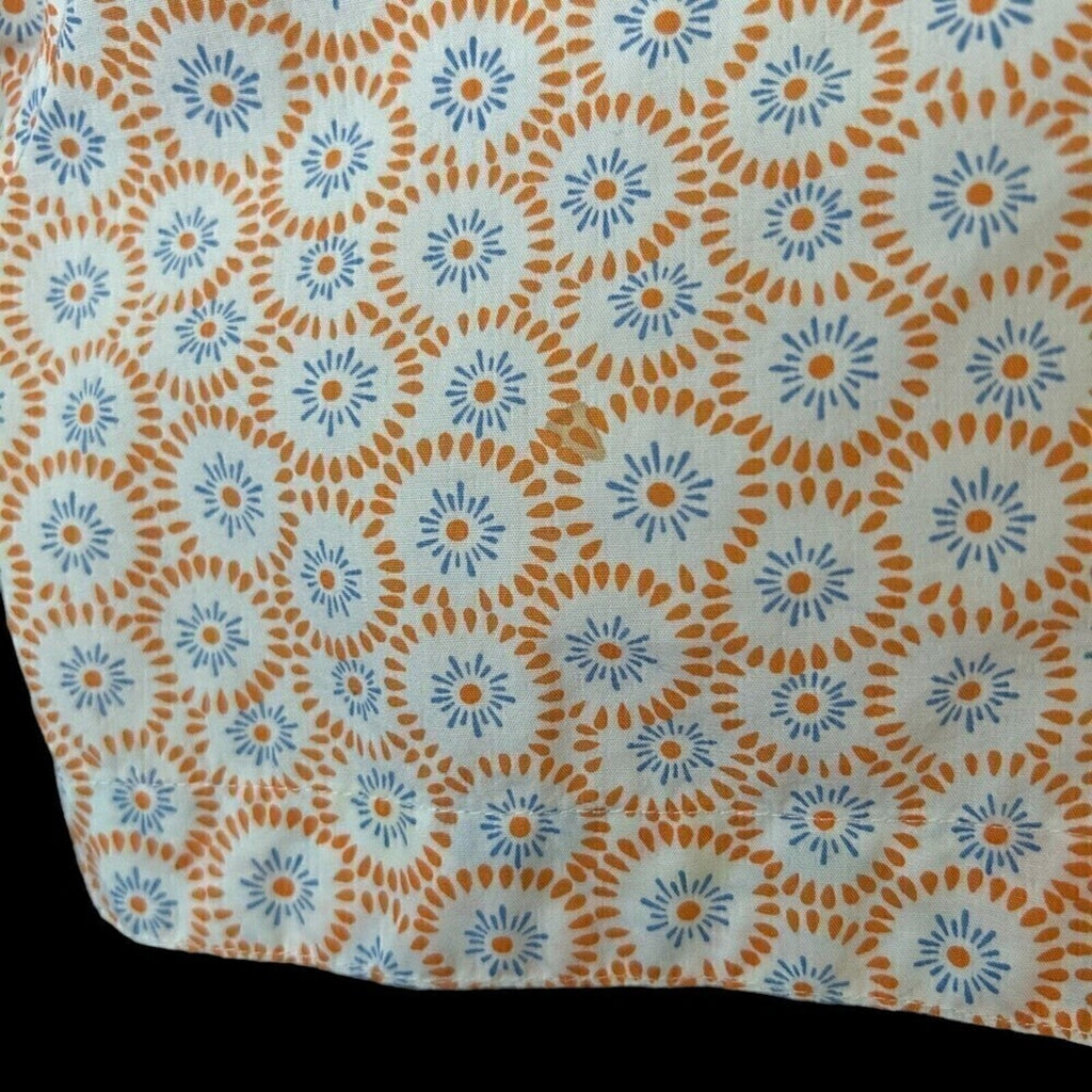 Johnston & Murphy Women's Blouse Short Sleeve White Orange Graphic Size (S) #J13