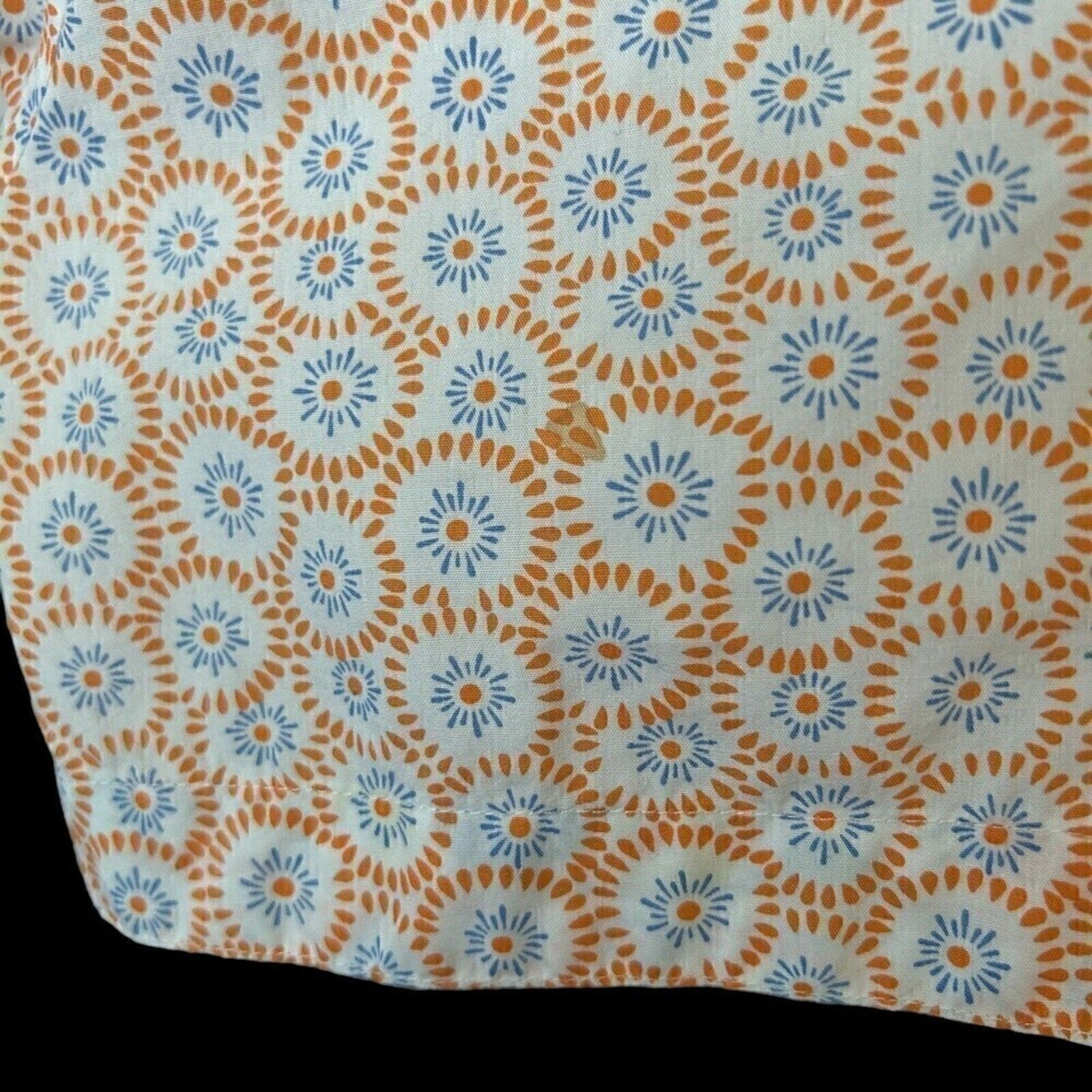 Johnston & Murphy Women's Blouse Short Sleeve White Orange Graphic Size (S) #J13