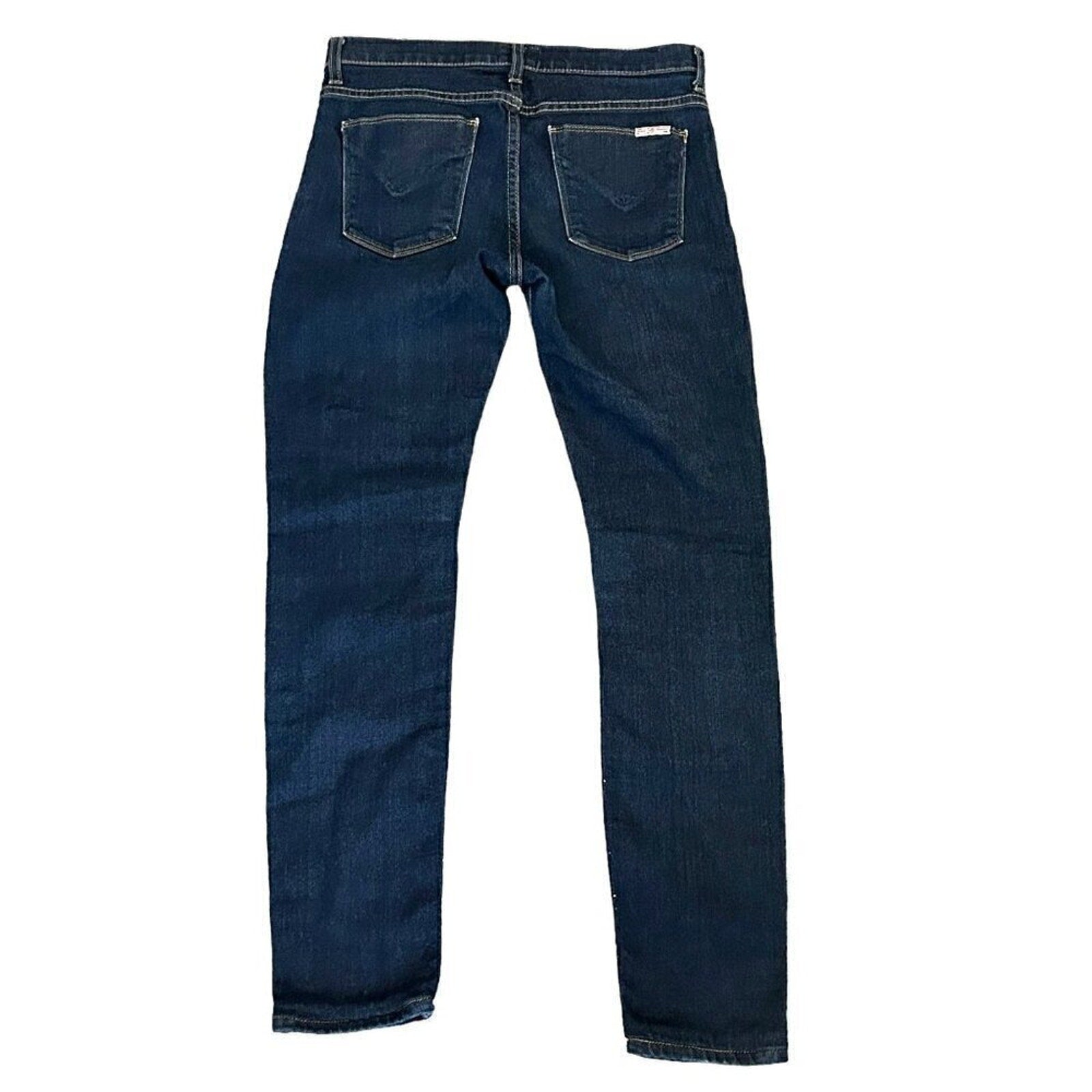 Hudson Women's Jeans Size 27 Mid-Rise Slim Legs Dark Wash Blue Stretch #J3-1566