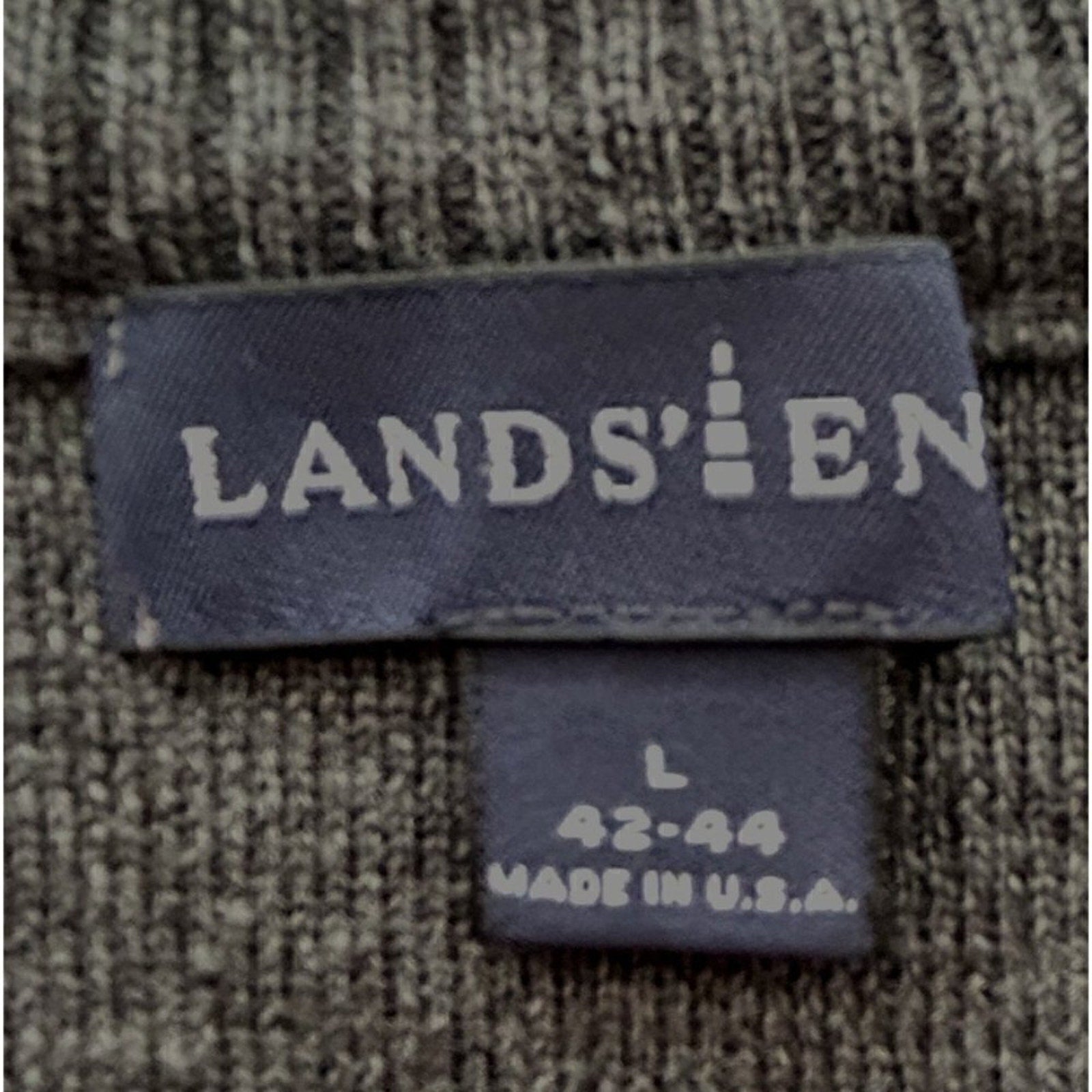 VTG 90's Lands End Sweater Vest Men's Size L Gray Pullover - Golf Style #P1490