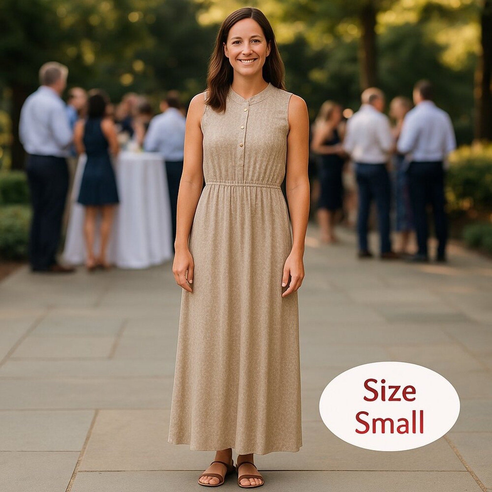 Michael Kors Women’s Flower-Print Maxi Dress Size S — Snap Closure & Front Slit