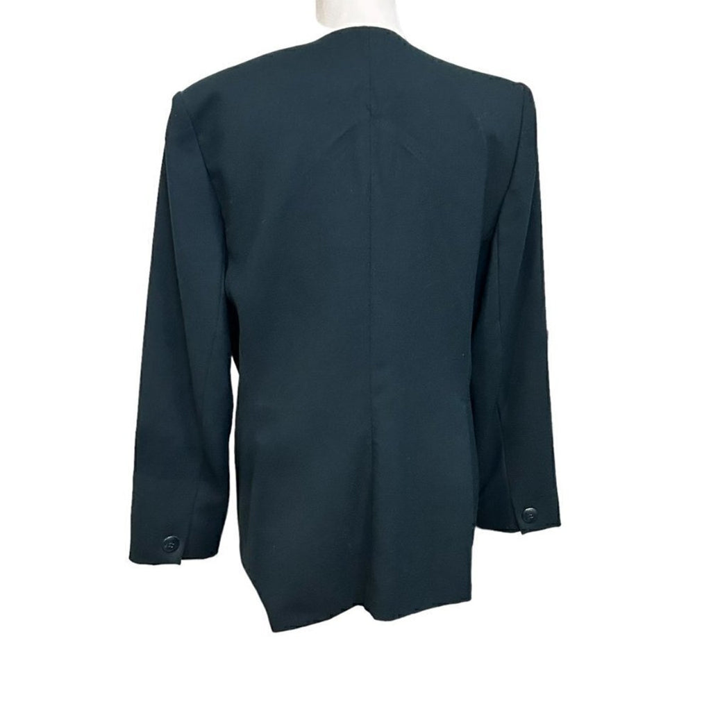 EN AVANCE Womens Jacket / Blazer Size 12 Forest Green 100% Wool Made in US #HB