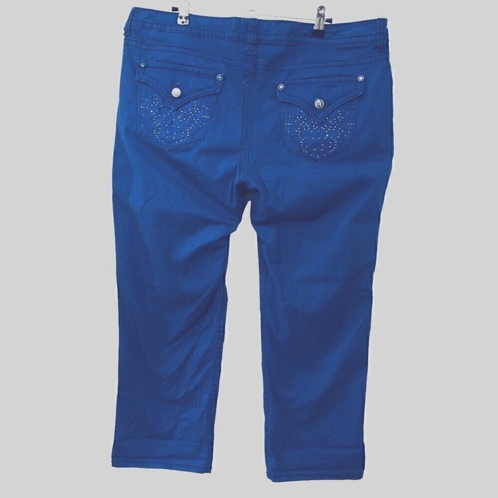 Nine West Women's BLUE Jeans 16 / 33  Blue H-Rise Decor B/Pockets. Inv. (9) 1067