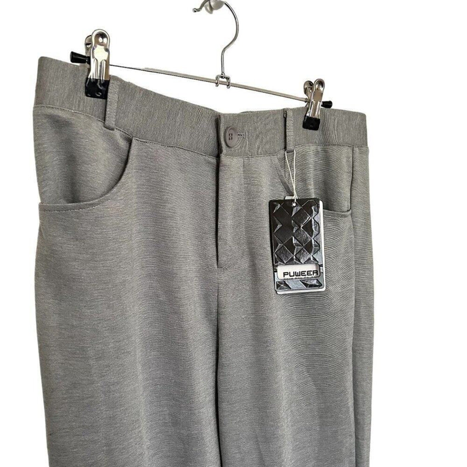 Puweer Women's Pants Size M, Grey, Rayon Nylon Spandex  (See Photos) #B1459