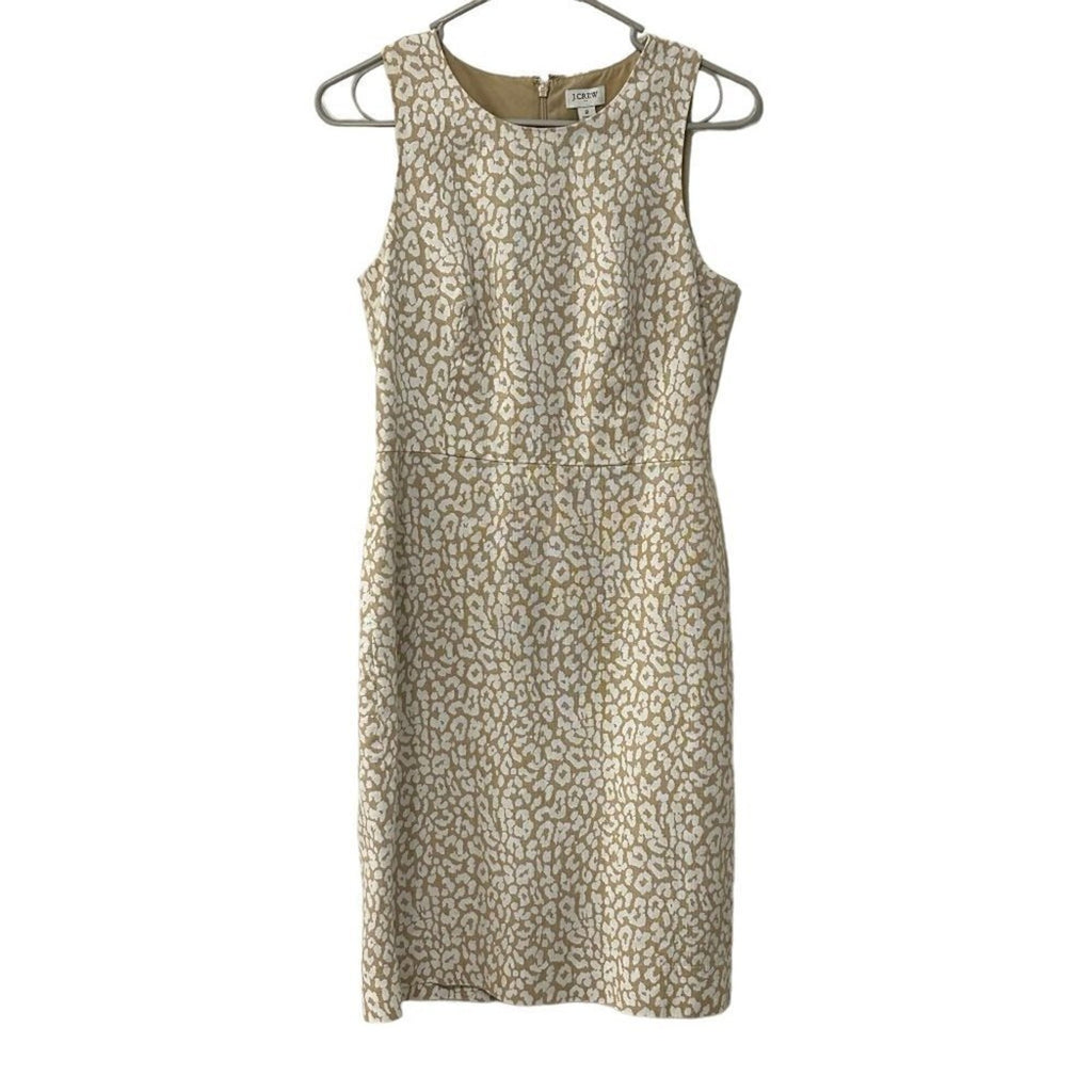 J.Crew basketweave leopard sheath dress size 2 #BH
