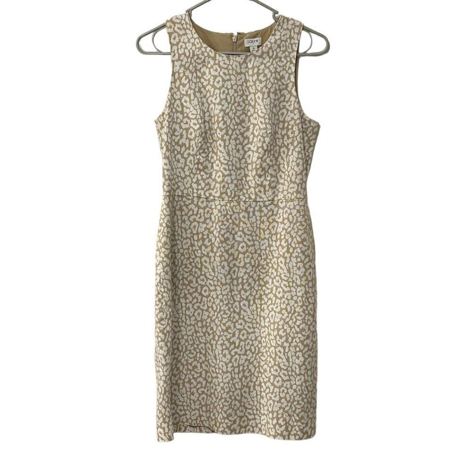 J.Crew basketweave leopard sheath dress size 2 #BH