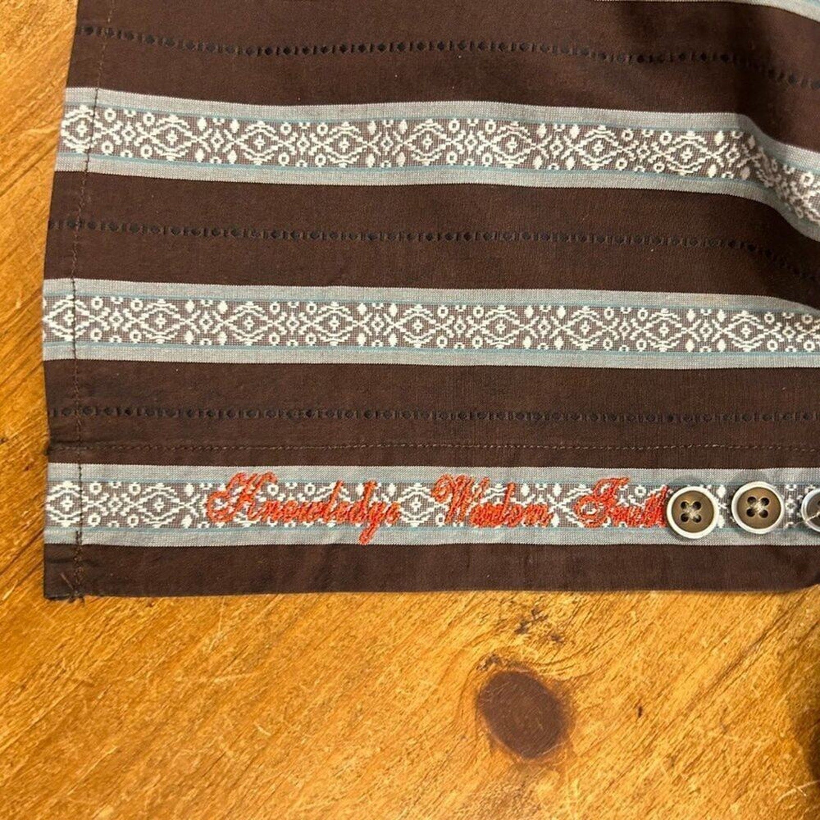 Robert Graham Mens Shirt Sz XL Striped Embroidered Rev.Cuffs Collar Stays #M1398