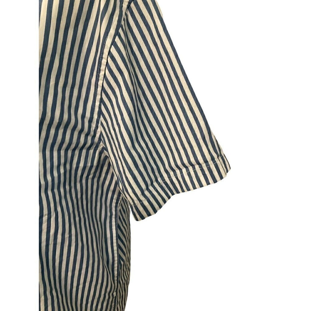 Denim & Flower Womens Casual Stripe Blouse Size L, Short Sleeve #1088 See Photos