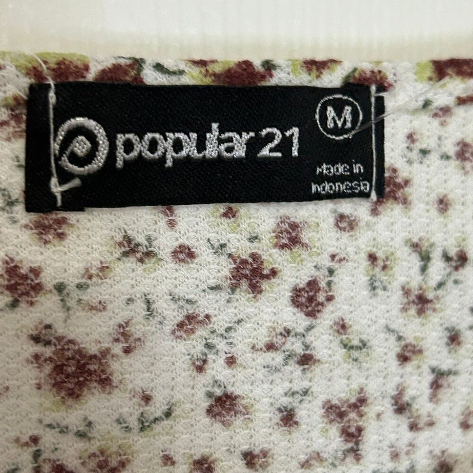 Popular 21 Womens Flower Pattern Top Sx. M, Drawstring Waist Crop #B1607