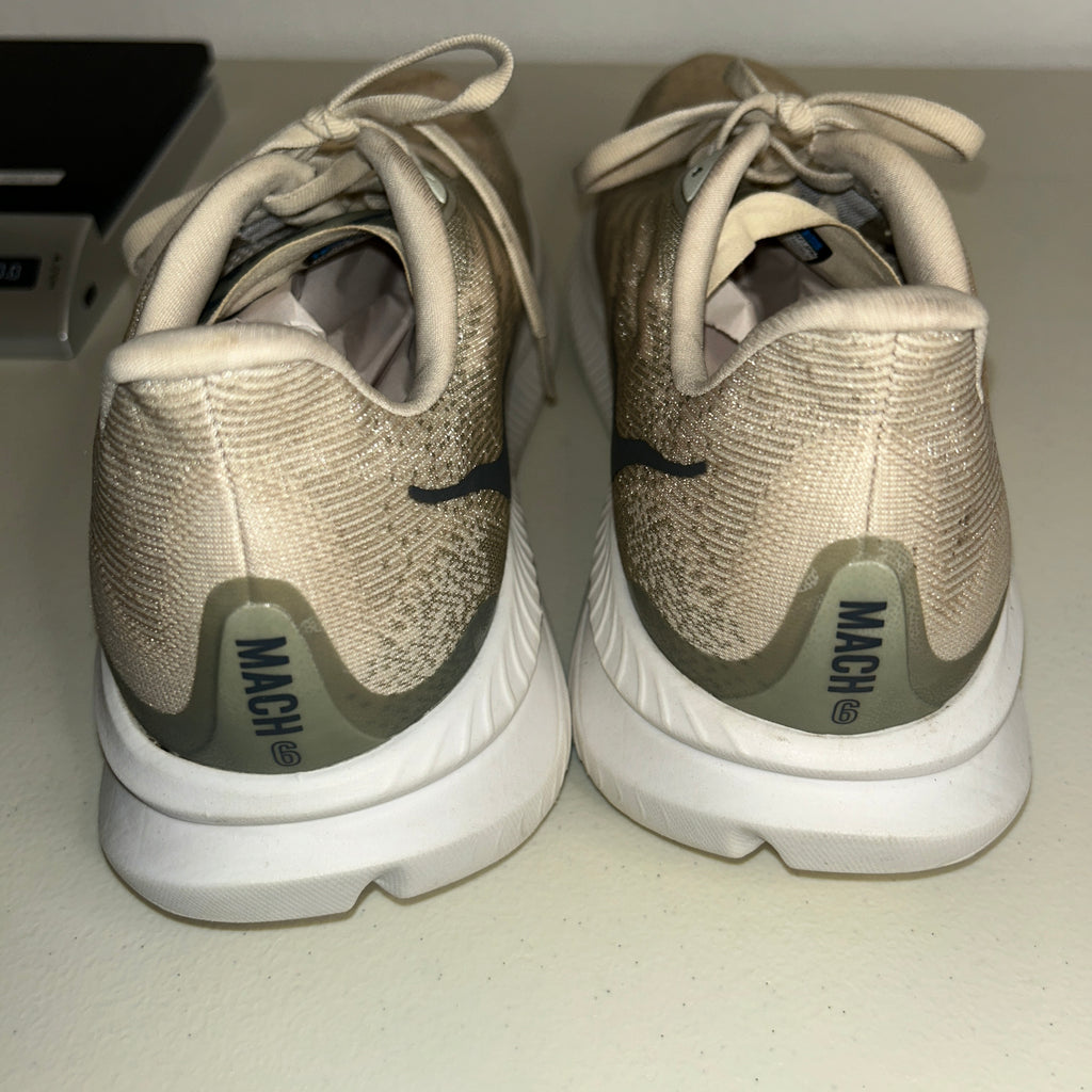HOKA Mach 6 Running Shoes Beige Men's Size 12.5 Lightweight