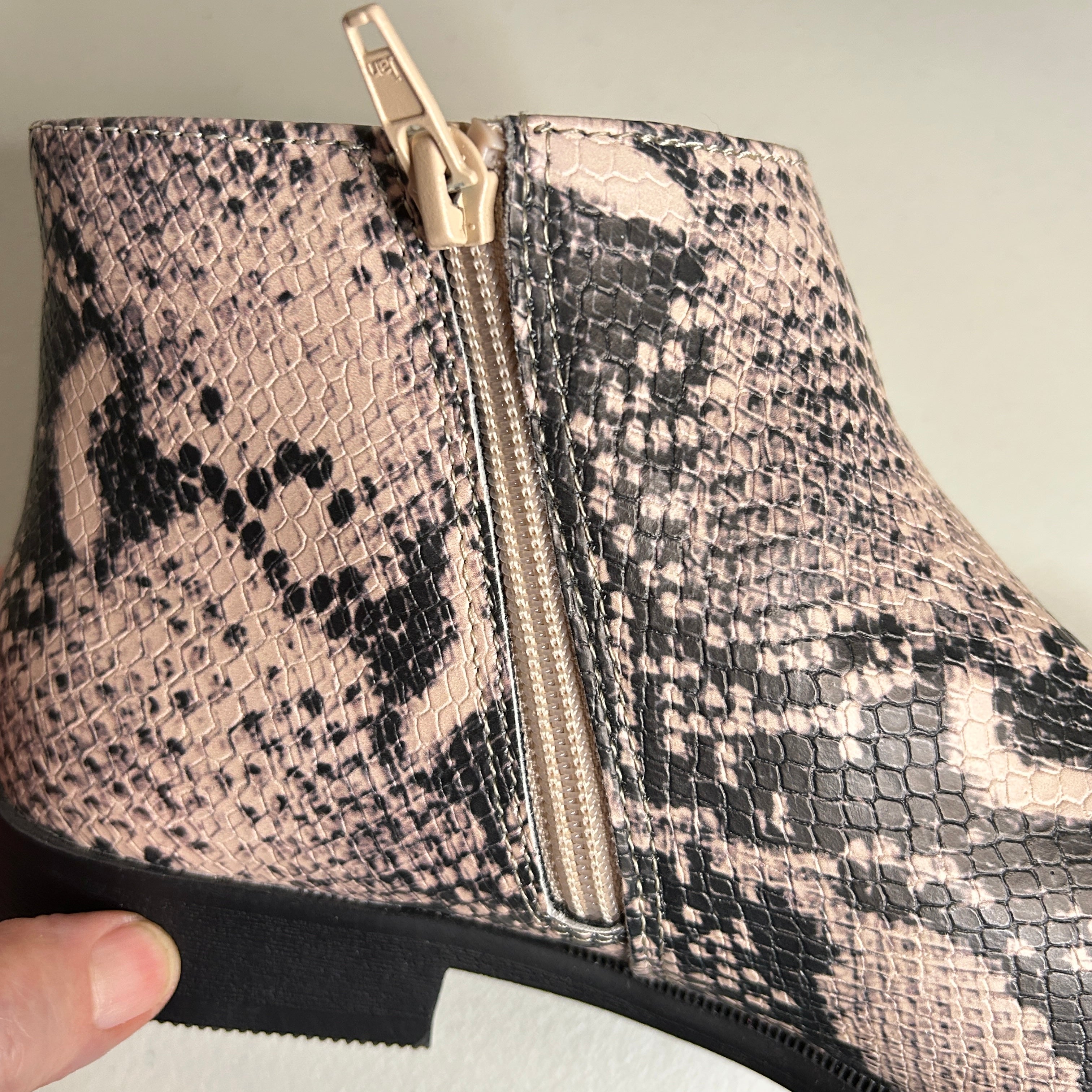 Time and Tru Ankle Boot Snake Print Zip Sides Size 8W