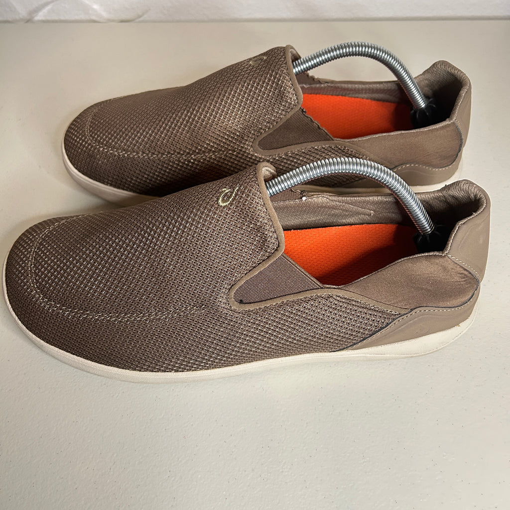Olukai Nohea Pae Men’s Loafers Brown Mesh Slip-On Size 11.5 Convertible