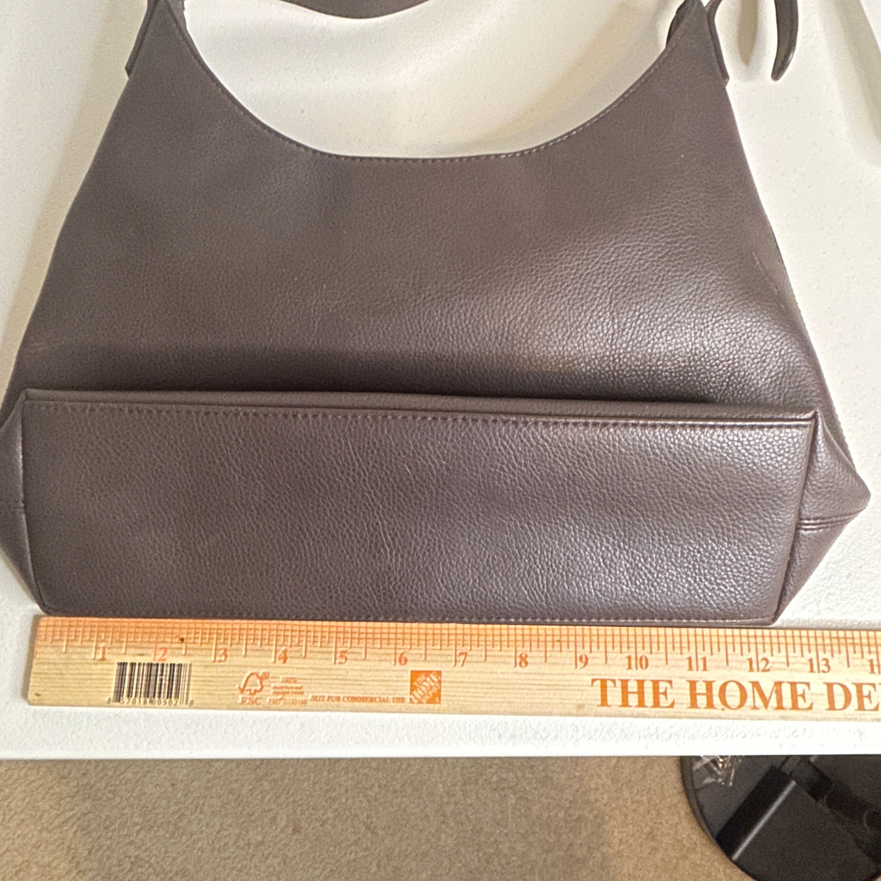 Liz Claiborne Shoulder Bag Chocolate Brown Silver Hardware Adjustable Strap