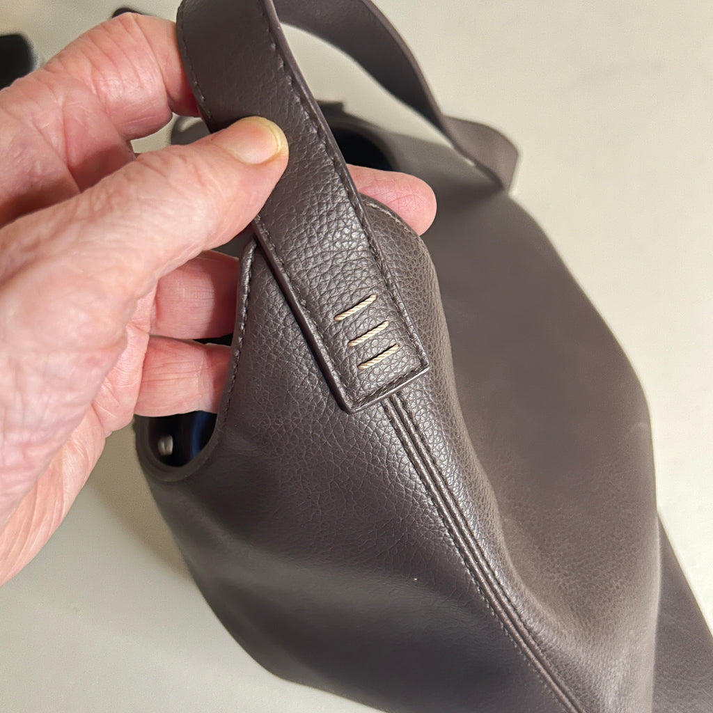 Liz Claiborne Shoulder Bag Chocolate Brown Silver Hardware Adjustable Strap