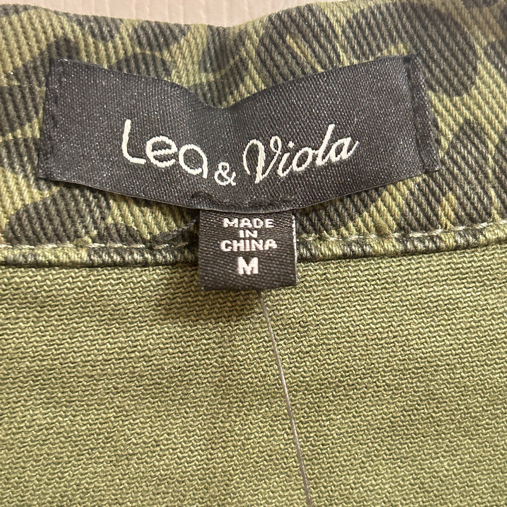 Lea & Viola Animal Women's Jacket Print Olive Green Size Medium