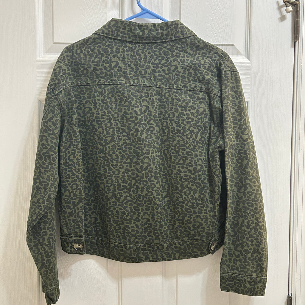 Lea & Viola Animal Women's Jacket Print Olive Green Size Medium