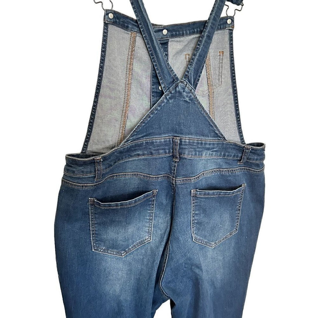Wax Jeans Denim Overalls Women's Jeans Blue Size 3XL 6" Cuff #3Jeans1502