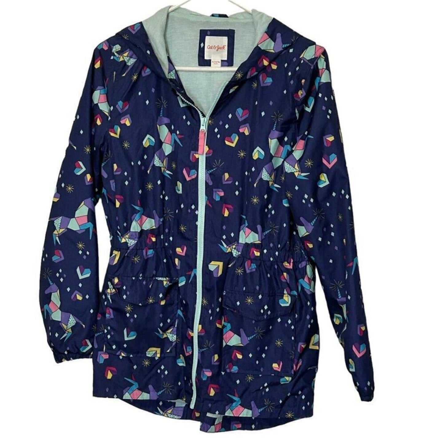 CAT & JACK Zip-up Hoodie Jacket Multi-Color Windbreaker Size XL (14-16)