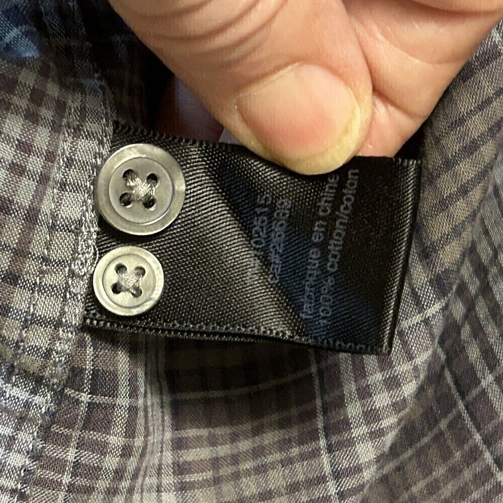 John Varvatos Star USA Lightweight Gray Plaid Men's Casual Shirt Size XL #A1138