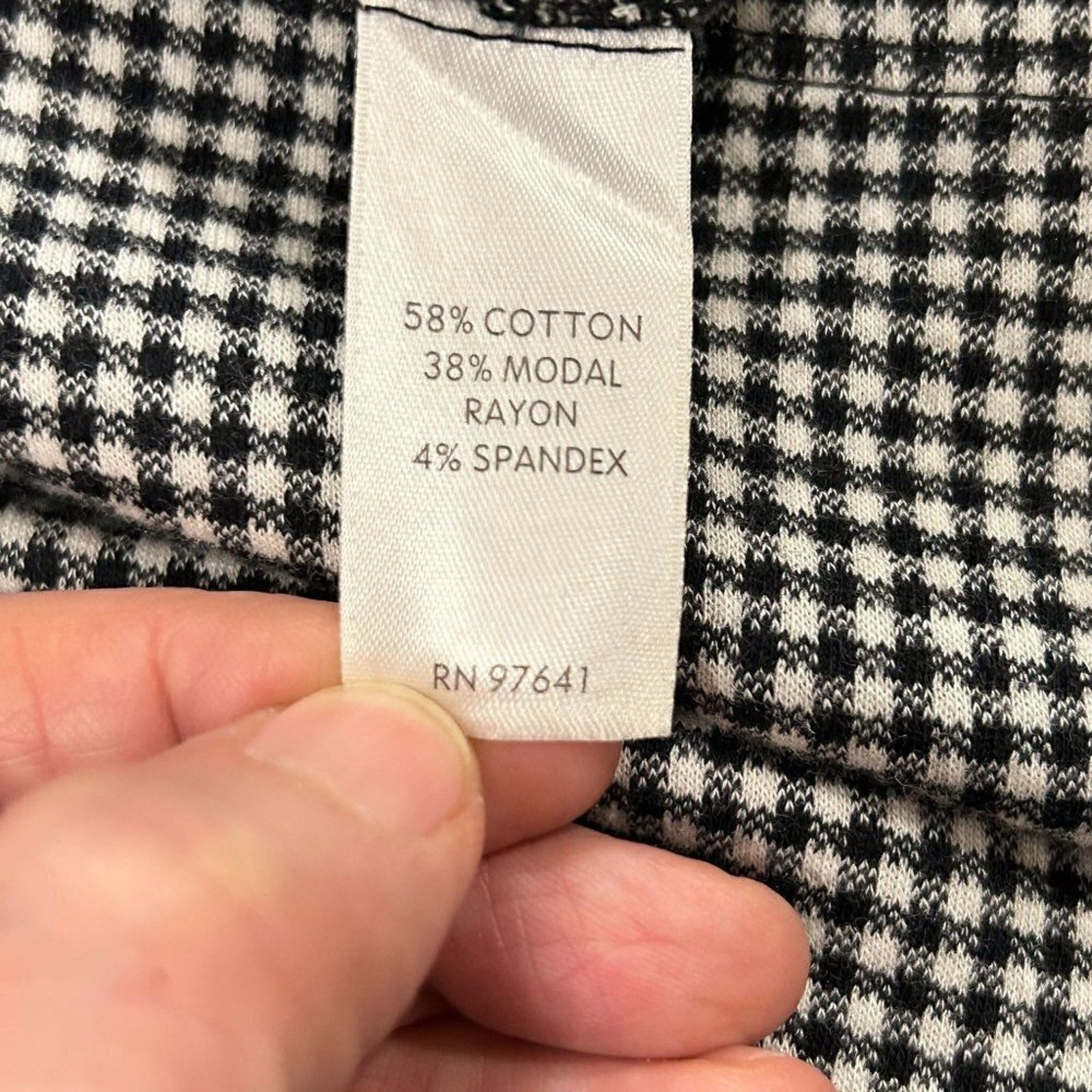 J. Jill Women's Dress Sz. L Black White Houndstooth V-Neck  Lg. Sleeve #BH