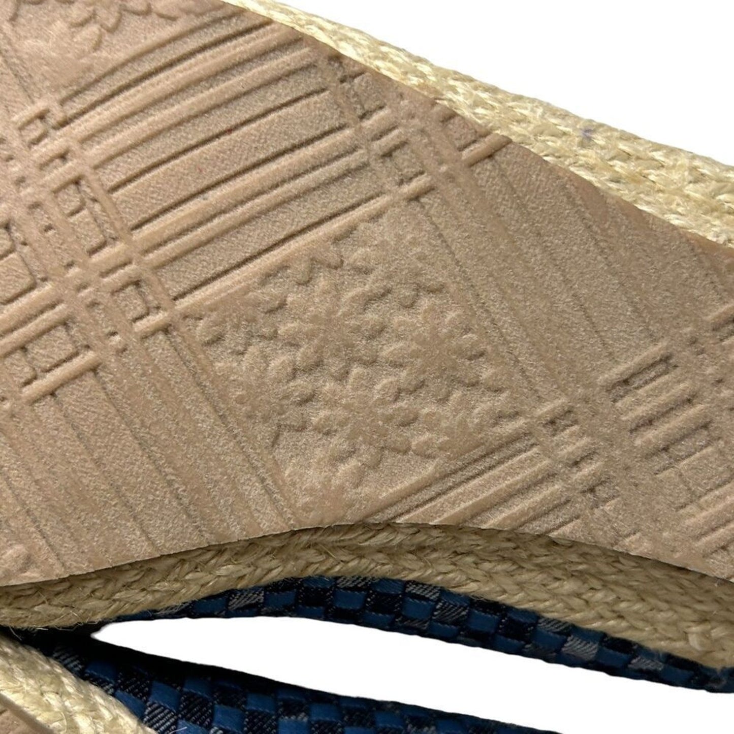 Beacon Shoes Women's Jute-wrapped Wedge Shoe Blue Size 10N