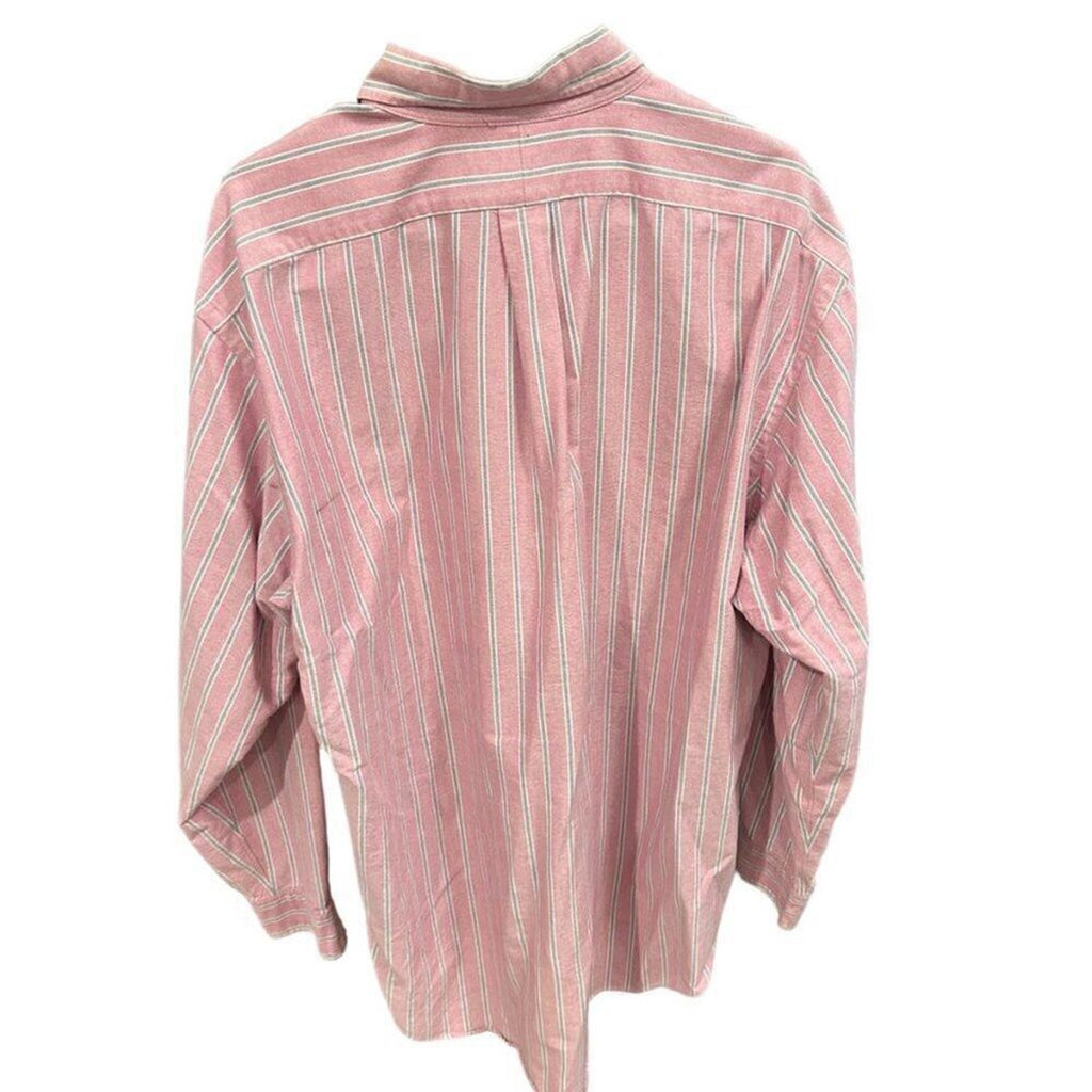 Ralph Lauren Polo Men's Long Sleeve BT Dwn Sz. XL Pink Blue/White Striped #M1393