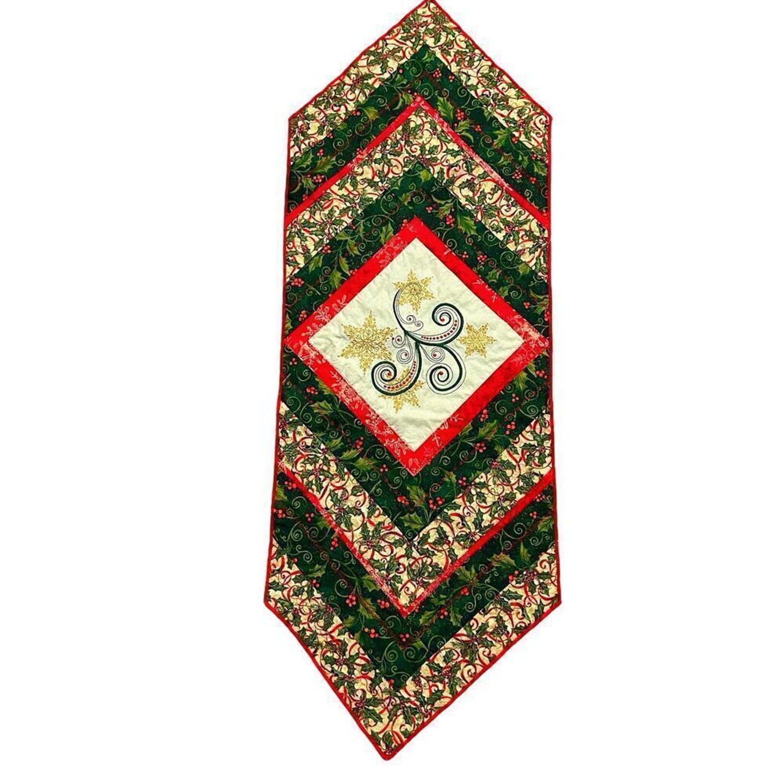 Christmas Table Center Cloth 43" x  15" Holiday Decor I Christmas Decor  #E1614