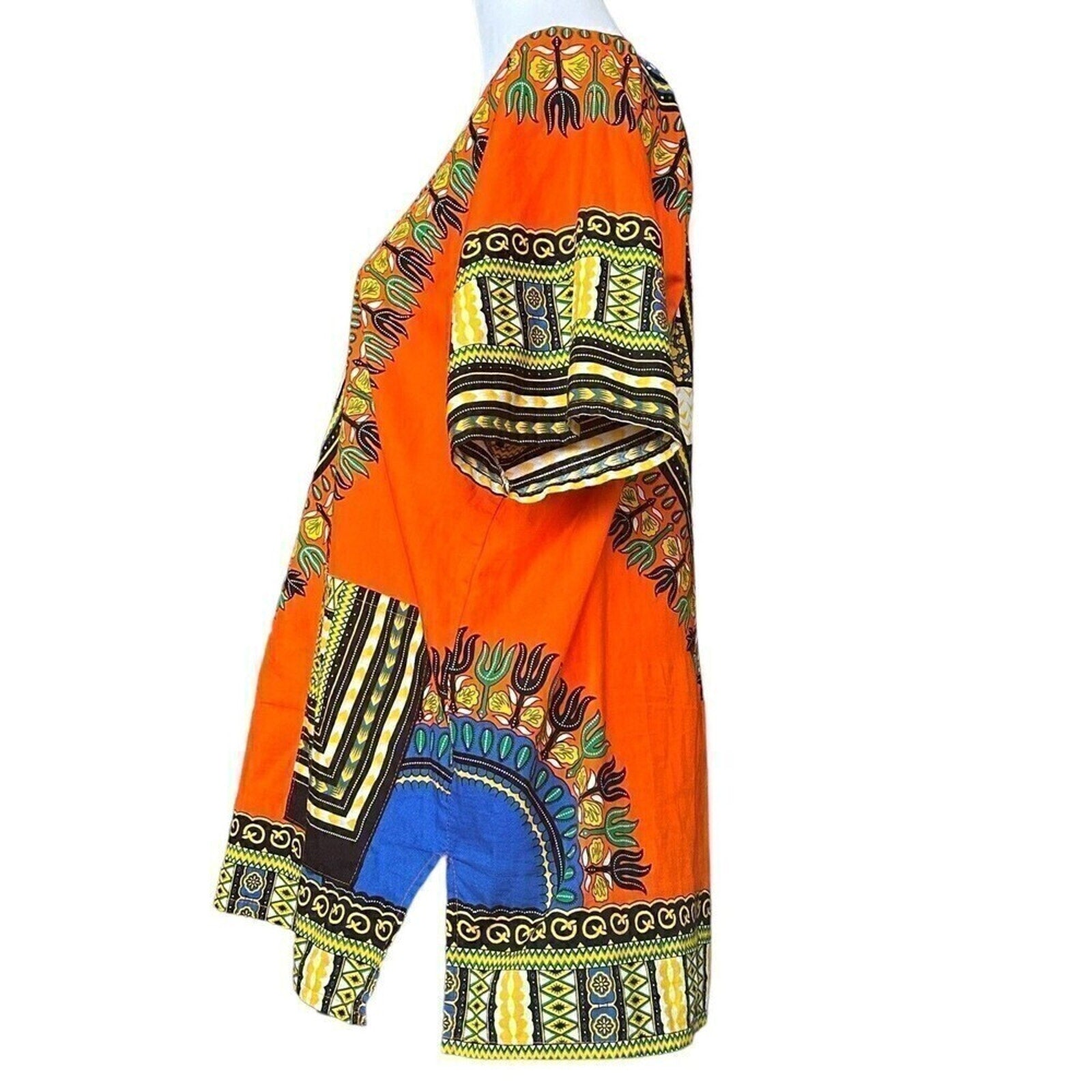 Dashiki Bohemian Multi Color Bright Orange Women Top Boho African Shirt #G1262