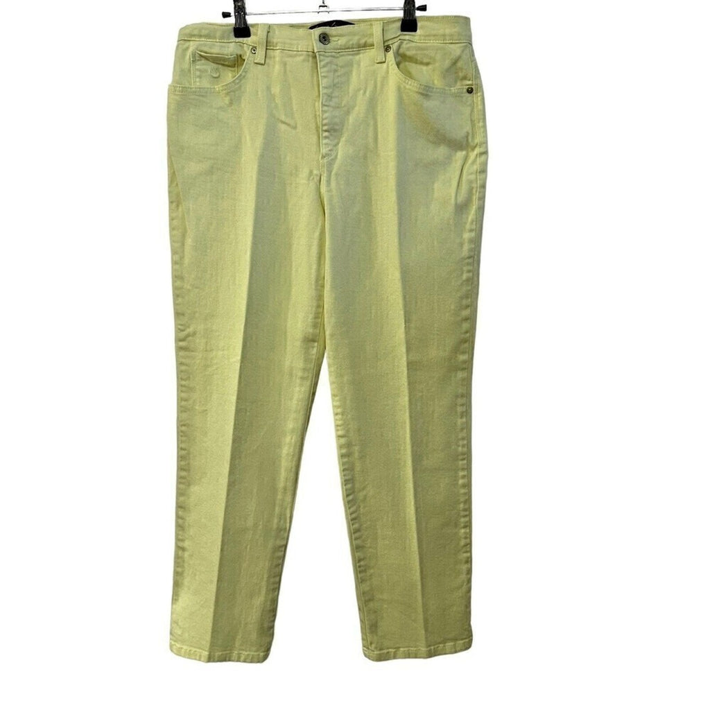 Gloria Vanderbilt High-Rise Jeans, Baby Yellow (not white), Size 14, #1115