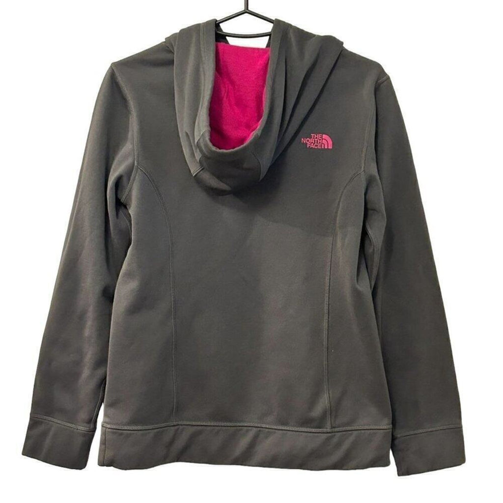 The North Face Hoodie Womens XP Grey Pink Pullover Hooded Sweatshirt #BH