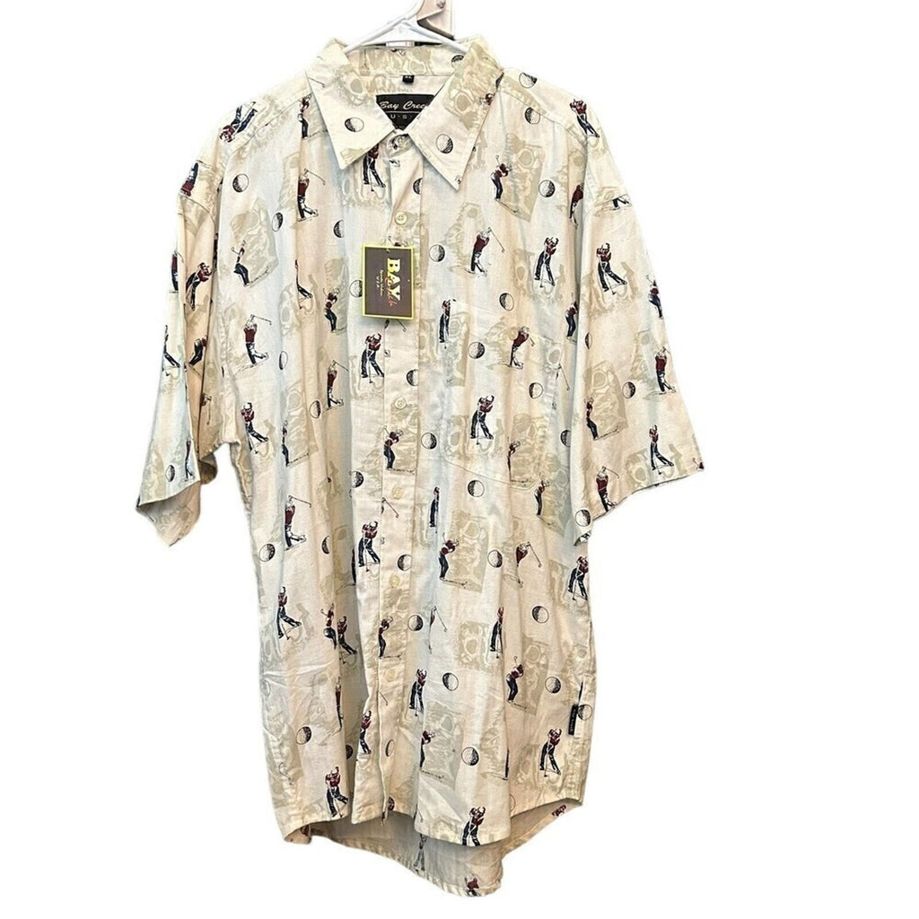 Bay Creek Men's XL Big Golf Shirt Short Sleeve - New - Cream Color, #1166