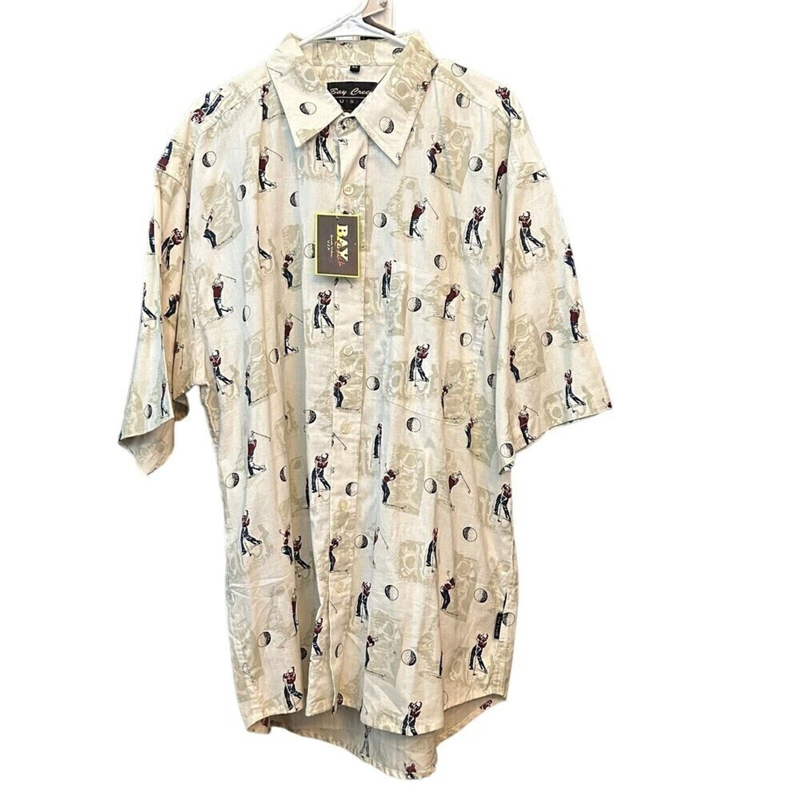 Bay Creek Men's XL Big Golf Shirt Short Sleeve - New - Cream Color, #1166