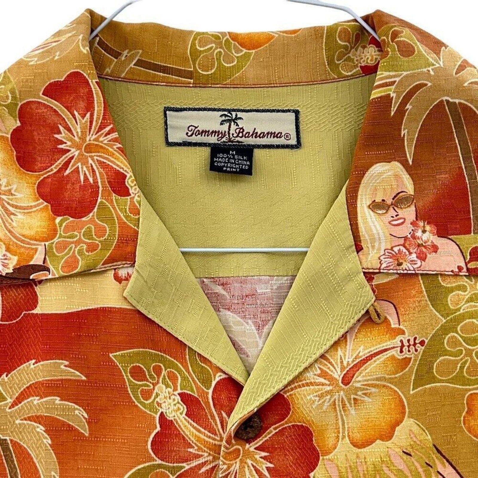 Tommy Bahama Tropical Girls Size M, Silk Relaxed Fit Rare Vintage #J-1565